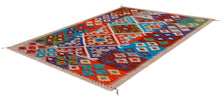 Load image into Gallery viewer, Kleurrijk Tapijt Laagpolig Handgeweven Wollen Vloerkleed - Koho Afghan Kelim 154x101
