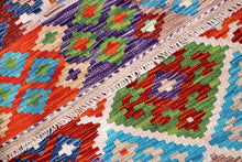 Load image into Gallery viewer, Kleurrijk Tapijt Laagpolig Handgeweven Wollen Vloerkleed - Koho Afghan Kelim 154x101
