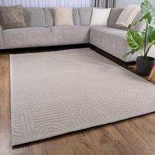 Load image into Gallery viewer, Crème Tapijt Wasbaar Laagpolig Vloerkleed met Anti Slip Koho Japandi Stijl Wasbaar op 30° - Koho Carpets
