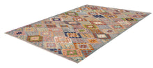 Load image into Gallery viewer, Kleurrijk Tapijt Laagpolig Handgeweven Wollen Vloerkleed - Koho Afghan Kelim 297x207
