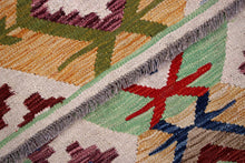 Load image into Gallery viewer, Kleurrijk Tapijt Laagpolig Handgeweven Wollen Vloerkleed - Koho Afghan Kelim 187x128
