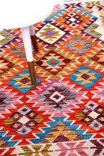 Load image into Gallery viewer, Kleurrijk Tapijt Laagpolig Handgeweven Wollen Vloerkleed - Koho Afghan Kelim 150x102
