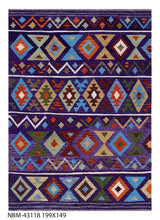 Load image into Gallery viewer, Kleurrijk Tapijt Laagpolig Handgeweven Wollen Vloerkleed - Koho Afghan Kelim 199x149
