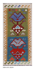 Load image into Gallery viewer, Kleurrijk Tapijt Laagpolig Handgeweven Wollen Vloerkleed - Koho Afghan Kelim 205x99
