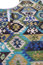 Load image into Gallery viewer, Kleurrijk Tapijt Laagpolig Handgeweven Wollen Vloerkleed - Koho Afghan Kelim 269x175
