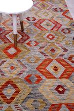 Load image into Gallery viewer, Kleurrijk Tapijt Laagpolig Handgeweven Wollen Vloerkleed - Koho Afghan Kelim 244x179
