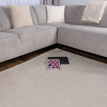 Load image into Gallery viewer, Crème Tapijt Wasbaar Laagpolig Vloerkleed met Anti Slip Koho Japandi Stijl Wasbaar op 30° - Koho Carpets

