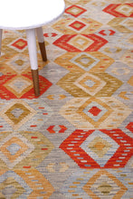 Load image into Gallery viewer, Kleurrijk Tapijt Laagpolig Handgeweven Wollen Vloerkleed - Koho Afghan Kelim 220x180

