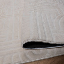 Load image into Gallery viewer, Crème Tapijt Wasbaar Laagpolig Vloerkleed met Anti Slip Koho Japandi Stijl Wasbaar op 30° - Koho Carpets
