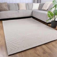 Load image into Gallery viewer, Crème Tapijt Wasbaar Laagpolig Vloerkleed met Anti Slip Koho Japandi Stijl Wasbaar op 30° - Koho Carpets
