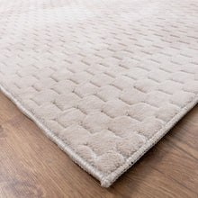 Load image into Gallery viewer, Crème Tapijt Wasbaar Laagpolig Vloerkleed met Anti Slip Koho Modula Wasbaar op 30° - Koho Carpets
