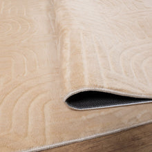 Load image into Gallery viewer, Beige Tapijt Wasbaar Laagpolig Vloerkleed met Anti Slip Koho Japandi Stijl Wasbaar op 30° - Koho Carpets
