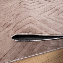 Load image into Gallery viewer, Taupe Tapijt Wasbaar Laagpolig Vloerkleed met Anti Slip Koho Japandi Stijl Wasbaar op 30° - Koho Carpets
