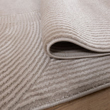 Load image into Gallery viewer, Beige Tapijt Kwalitatief Laagpolig Vloerkleed Koho Premium Touch 3D Toon op Toon Japandi Stijl
