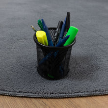 Load image into Gallery viewer, Antraciet Rond Tapijt Laagpolig Rond Vloerkleed met Anti Slip Koho Soft Comfort Wasbaar op 30°
