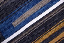 Load image into Gallery viewer, Blauw Tapijt Laagpolig Handgeweven Wollen Vloerkleed - Koho Afghan Modern Kelim 229x156
