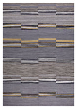 Load image into Gallery viewer, Grijs Tapijt Laagpolig Handgeweven Wollen Vloerkleed - Koho Afghan Modern Kelim 298x206
