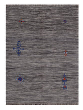 Load image into Gallery viewer, Grijs Tapijt Laagpolig Handgeweven Wollen Vloerkleed - Koho Afghan Modern Kelim 200x151

