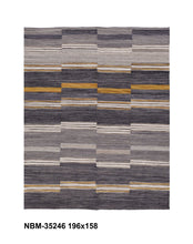 Load image into Gallery viewer, Grijs Tapijt Laagpolig Handgeweven Wollen Vloerkleed - Koho Afghan Modern Kelim 196x158

