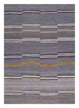 Load image into Gallery viewer, Grijs Tapijt Laagpolig Handgeweven Wollen Vloerkleed - Koho Afghan Modern Kelim 230x162
