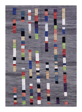 Load image into Gallery viewer, Grijs Tapijt Laagpolig Handgeweven Wollen Vloerkleed - Koho Afghan Modern Kelim 173x123
