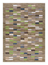 Load image into Gallery viewer, Beige Tapijt Laagpolig Handgeweven Wollen Vloerkleed - Koho Afghan Modern Kelim 224x159
