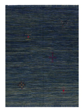 Load image into Gallery viewer, Blauw Tapijt Laagpolig Handgeweven Wollen Vloerkleed - Koho Afghan Modern Kelim 199x152
