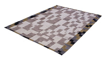 Load image into Gallery viewer, Beige Tapijt Laagpolig Handgeweven Wollen Vloerkleed - Koho Afghan Modern Kelim 193x146
