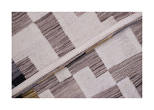 Load image into Gallery viewer, Beige Tapijt Laagpolig Handgeweven Wollen Vloerkleed - Koho Afghan Modern Kelim 193x146
