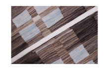 Load image into Gallery viewer, Bruin Tapijt Laagpolig Handgeweven Wollen Vloerkleed - Koho Afghan Modern Kelim 172x128
