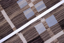 Load image into Gallery viewer, Bruin Tapijt Laagpolig Handgeweven Wollen Vloerkleed - Koho Afghan Modern Kelim 221x163
