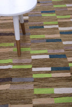 Load image into Gallery viewer, Bruin Tapijt Laagpolig Handgeweven Wollen Vloerkleed - Koho Afghan Modern Kelim 200x157
