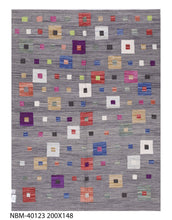 Load image into Gallery viewer, Grijs Tapijt Laagpolig Handgeweven Wollen Vloerkleed - Koho Afghan Modern Kelim 200x148

