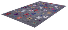 Load image into Gallery viewer, Grijs Tapijt Laagpolig Handgeweven Wollen Vloerkleed - Koho Afghan Modern Kelim 200x148
