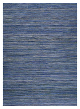 Load image into Gallery viewer, Blauw Tapijt Laagpolig Handgeweven Wollen Vloerkleed - Koho Afghan Modern Kelim 296x215
