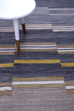 Load image into Gallery viewer, Grijs Tapijt Laagpolig Handgeweven Wollen Vloerkleed - Koho Afghan Modern Kelim 230x165
