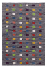 Load image into Gallery viewer, Grijs Tapijt Laagpolig Handgeweven Wollen Vloerkleed - Koho Afghan Modern Kelim 178x120
