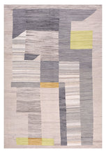 Load image into Gallery viewer, Beige Tapijt Laagpolig Handgeweven Wollen Vloerkleed - Koho Afghan Modern Kelim 287x197
