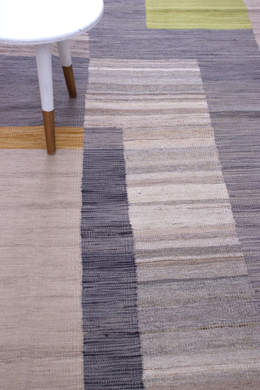 Beige Tapijt Laagpolig Handgeweven Wollen Vloerkleed - Koho Afghan Modern Kelim 287x197