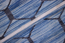 Load image into Gallery viewer, Blauw Tapijt Laagpolig Handgeweven Wollen Vloerkleed - Koho Afghan Modern Kelim 199x151
