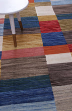 Load image into Gallery viewer, Kleurrijk Tapijt Laagpolig Handgeweven Wollen Vloerkleed - Koho Afghan Modern Kelim 297x196

