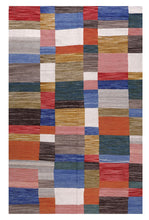 Load image into Gallery viewer, Kleurrijk Tapijt Laagpolig Handgeweven Wollen Vloerkleed - Koho Afghan Modern Kelim 302x190
