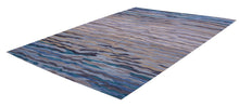 Load image into Gallery viewer, Blauw Tapijt Laagpolig Handgeweven Wollen Vloerkleed - Koho Afghan Modern Kelim 237x138
