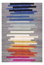 Load image into Gallery viewer, Kleurrijk Tapijt Laagpolig Handgeweven Wollen Vloerkleed - Koho Afghan Modern Kelim 295x205
