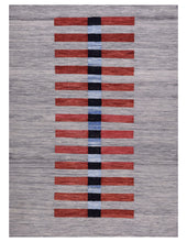 Load image into Gallery viewer, Rood Tapijt Laagpolig Handgeweven Wollen Vloerkleed - Koho Afghan Modern Kelim 289x206
