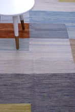 Load image into Gallery viewer, Kleurrijk Tapijt Laagpolig Handgeweven Wollen Vloerkleed - Koho Afghan Modern Kelim 202x148
