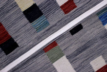 Load image into Gallery viewer, Grijs Tapijt Laagpolig Handgeweven Wollen Vloerkleed - Koho Afghan Modern Kelim 225x166
