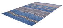 Load image into Gallery viewer, Blauw Tapijt Laagpolig Handgeweven Wollen Vloerkleed - Koho Afghan Modern Kelim 225x170
