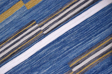 Load image into Gallery viewer, Blauw Tapijt Laagpolig Handgeweven Wollen Vloerkleed - Koho Afghan Modern Kelim 225x170
