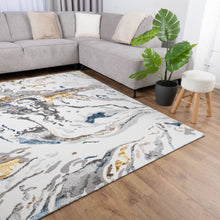 Load image into Gallery viewer, Wit en Goud Tapijt Laagpolig Vloerkleed Koho Marbella
